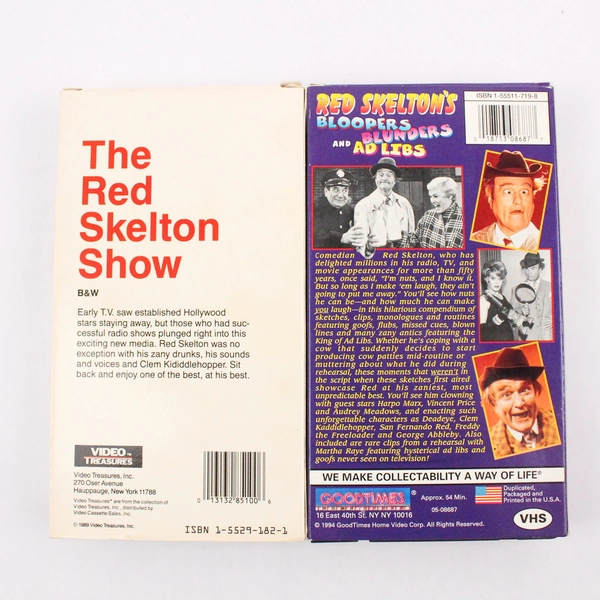 Lot of 2 Red Skelton VHS Tape Movies Red Skelton Show Bloopers Blunders