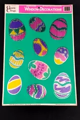 Vintage Classic Clings Easter Egg Window Decorations Lot of 10