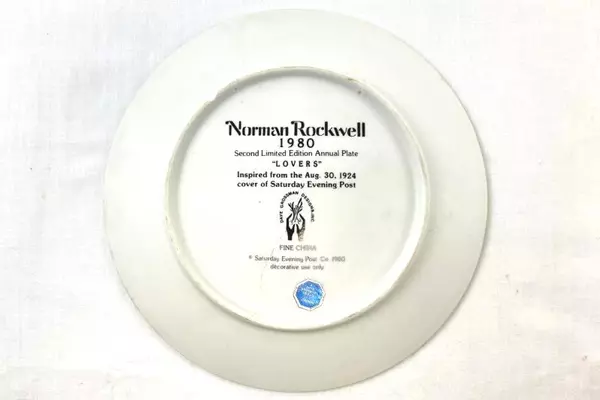 Norman Rockwell Limited Edition Collectible Plate Lovers 1980 Dave Grossman