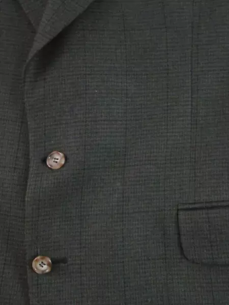 Oscar De La Renta Men's Blazer Jacket 44L Brown Houndstooth Two-Button