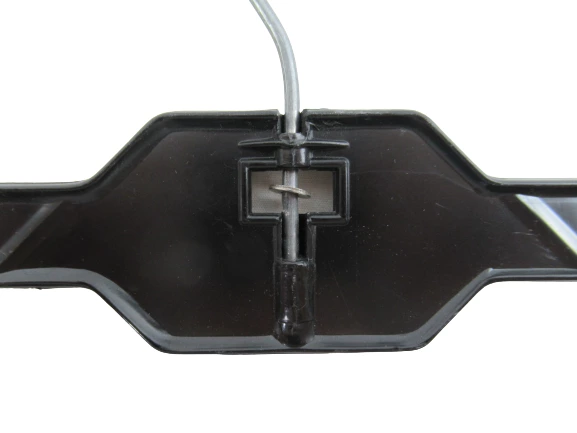 Lot of 10 Retail Pants Hangers Clips Plus Wide Adult Size Black Plastic Metal