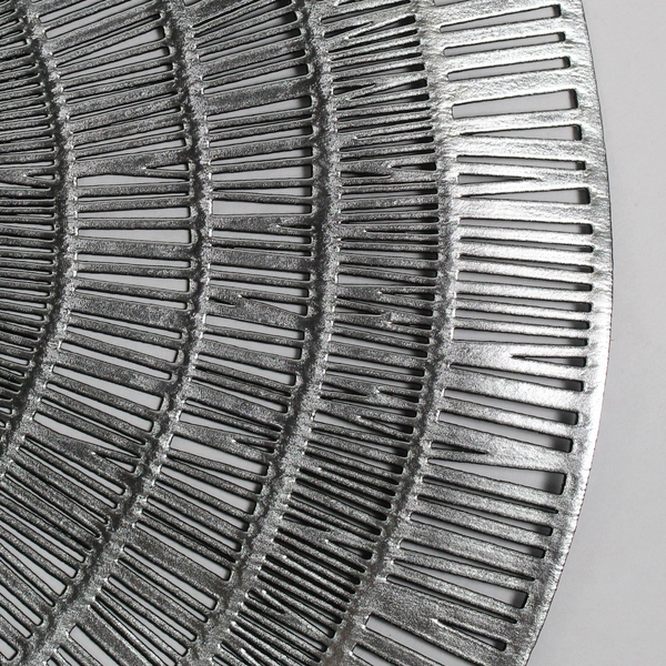 Set Of 8 Unbranded Silver/Black Round Plastic Placemats Decor 16" Diameter