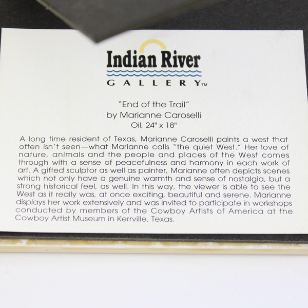 Marianne Caroselli Decor Ceramic Art Tile Freestanding Easel End of The Trail