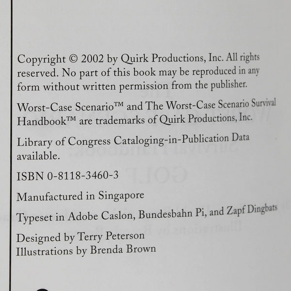 The Worst Case Scenario Survival Handbook Golf 2002 Paperback Humor