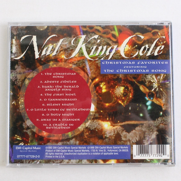 Nat King Cole Christmas Favorites CD 1996 EMI Capitol Music Pre-Owned