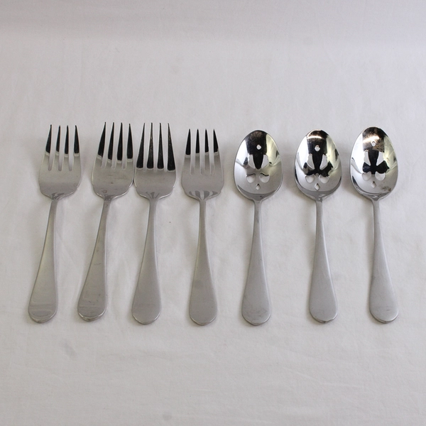 Lot Of 7 Continental Classic Wallace Serving Set Forks & Spoons Stainless Steel 