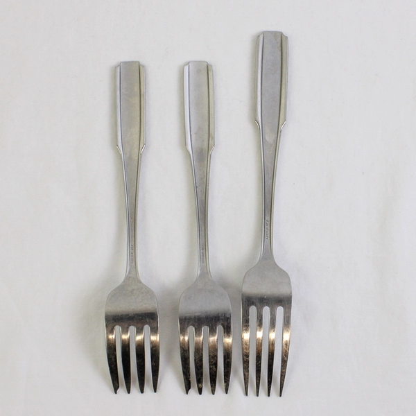 A Lot of 3 Oneida Satin Fremont Pattern Stainless Forks 2 Salad and 1 Dinner