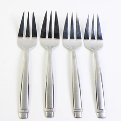A Lot of 4 Reed & Barton 18/8 Stainless Durham-Matte Cold Meat Forks 9 Inches