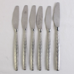 Lot of 6 Noritake Allegro Modern Hollow Knives Stainless Steel 18/8 Japan Satin