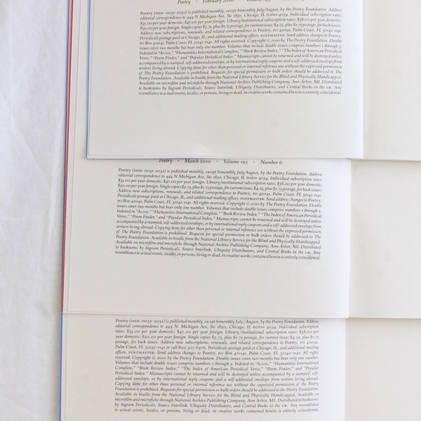 Lot of 5 Poetry Magazines February March April May June 2010 Paperback