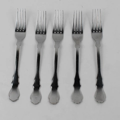 Lot of 5 Ikea Stainless Flatware Dinner Forks Unknown Pattern 8" Hard to Find 
