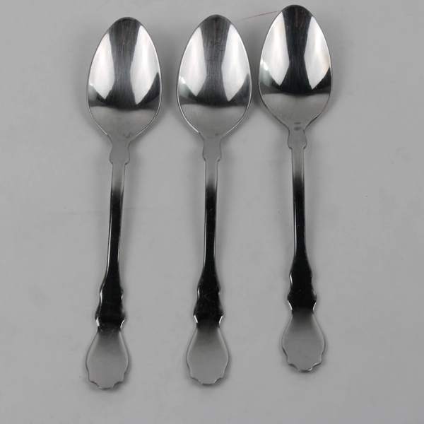 Lot of 3 Ikea Stainless Flatware Oval Shaped Soup Spoons Unknown Pattern HTF 