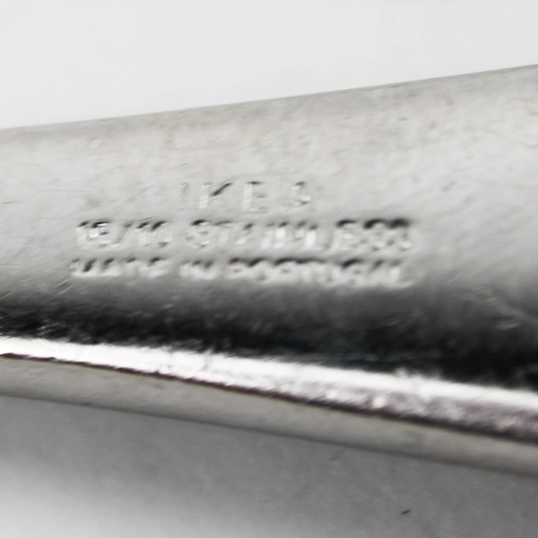 Lot of 5 Ikea 18/10 Stainless Solid Heavy Oval Soup Spoons Unknown Pattern 8"