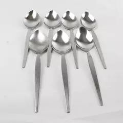 Lot of 7 Oneida Satinique Stainless Oval Place Spoons 7" 