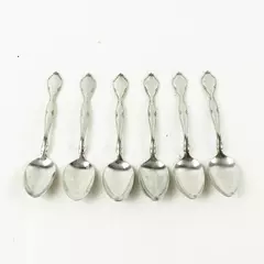 Lot of 6 Oneida Silver Lakewood-Tuxedo Pattern Stainless Teaspoons 6" Good