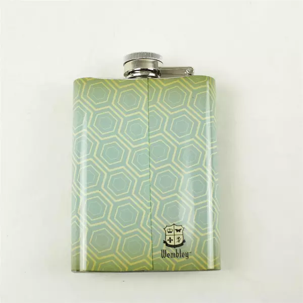Vintage Wembley "Happy Hour" Stainless Steel 4 oz. Flask 