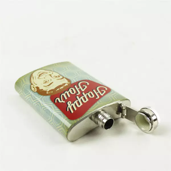 Vintage Wembley "Happy Hour" Stainless Steel 4 oz. Flask 