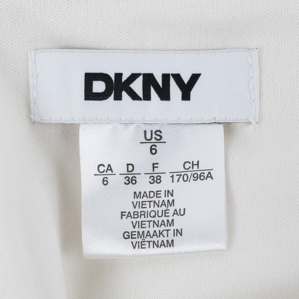 NWT DKNY Women’s 6 Cream Sleeveless Chiffon Draped Mid-Length Dress