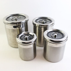Lot Of 4 Kirkland Signature Stainless Steel Kitchen Canisters W/ Lids 4 Sizes