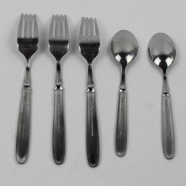 Lot Of 5 Hampton Silversmiths Farrah (Stainless) 3 Dinner Forks 2 Teaspoons