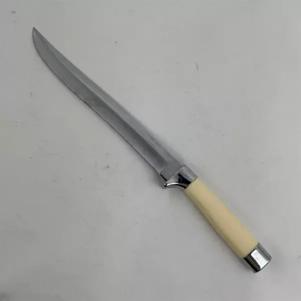 Vtg Briddell 3-Piece Carvel Hall Carving Knife Set Acrylic Handles Plastic Case