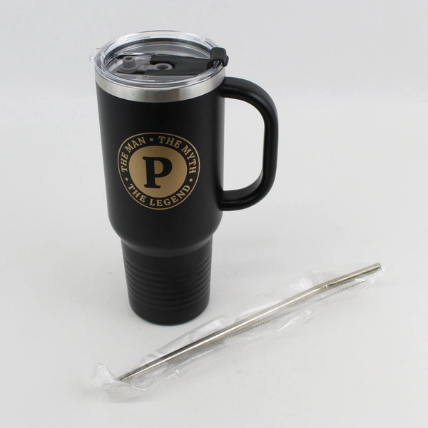Onebttl 20 Oz Stainless Steel Tumbler The Man Myth Legend Black With Straw