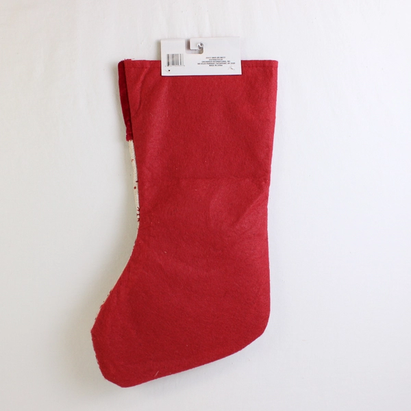 Christmas House Stocking Snowflakes Red & White 16x8.5” New 
