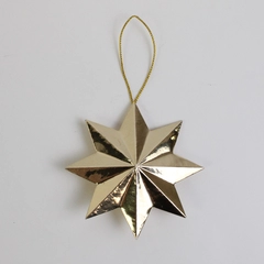 Lot of 6 Indoor/Outdoor Star-Shaped Plastic and Felt 3" Christmas Ornaments