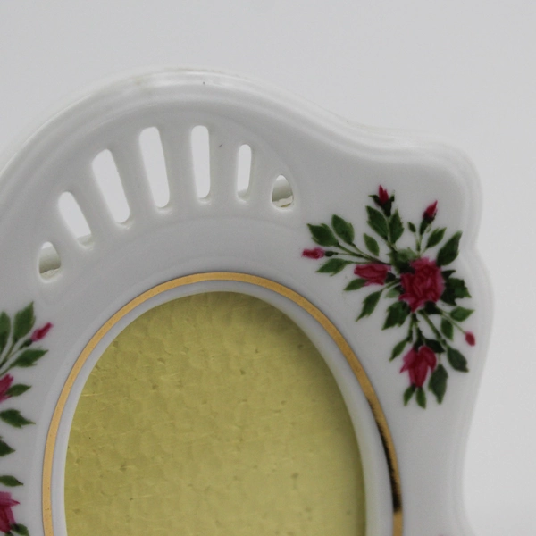 Free Standing Floral Ceramic Photo Frame 2.5x3.5"