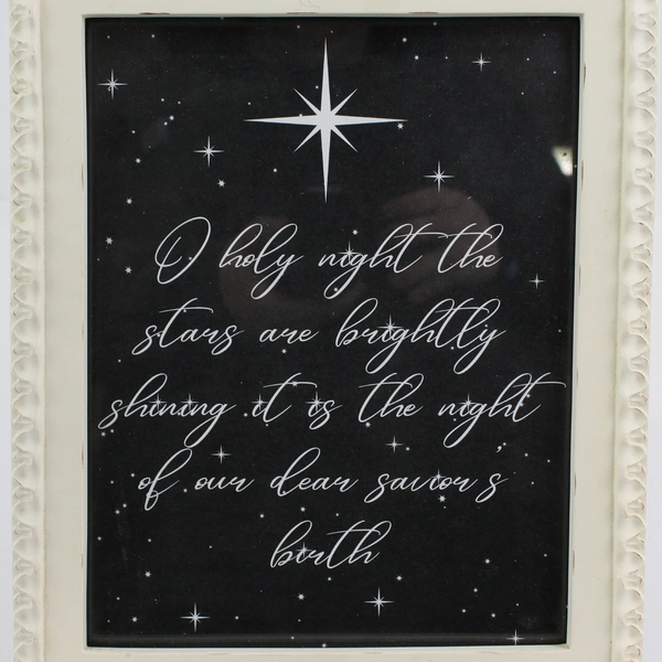 Framed O Holy Night Framed Wall Sign 13" x 9.5"