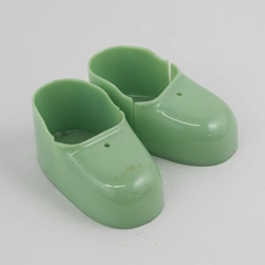 Vintage 1970'S Davidon Green Hard Plastic Adjustable Large Doll Shoes