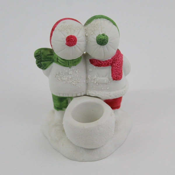 Vintage Bisque Little Carolers Taper Candle Holder Christmas Figurine 3-1/2"