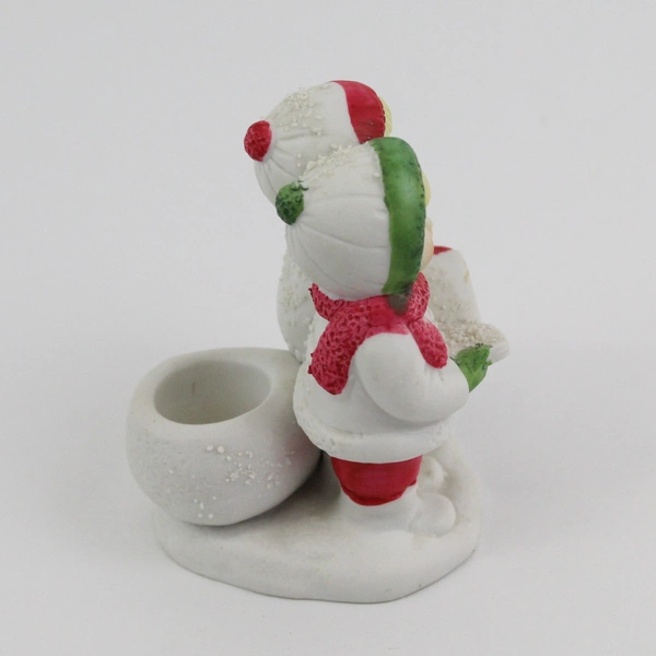 Vintage Bisque Little Carolers Taper Candle Holder Christmas Figurine 3-1/2"