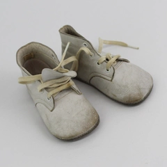 Vintage 1950's Mrs. Days Ideal Baby Shoes White Soft Leather W/Laces  Size 3.5