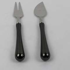 Lot Of 2 Unbranded (Stainless Steel) Cheese Spreader & 2 Pronged Fork Server