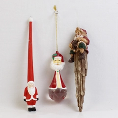 Lot of 3 Whimsical Santa Claus Hanging Ornaments