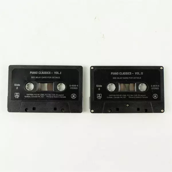 Set of 2 Piano Classics Cassette Tapes Vol.1 & Vol.2 Vintage Pre-Owned