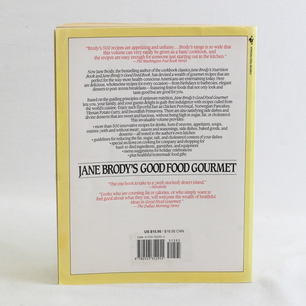 Good Food Gourmet Cookbook by Jane Brody 1992 Paperback Recipes & Menus