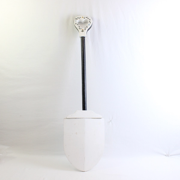 Folk Art Painted Metal Shovel - Snowmen 31" Tall 