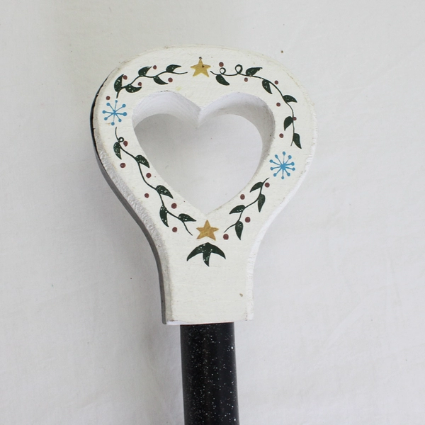 Folk Art Painted Metal Shovel - Snowmen 31" Tall 