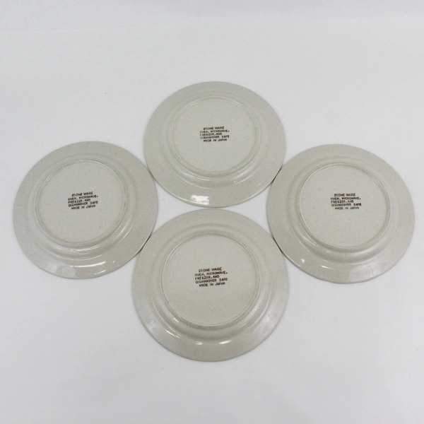  4 Action Industries Country Classics Geese Flowers Stoneware Salad Plates 7.5"