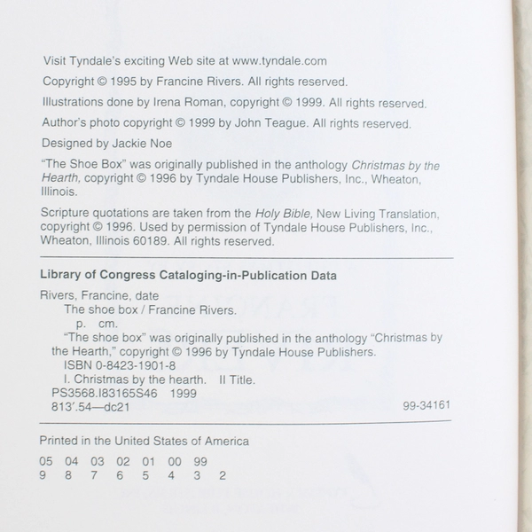 The Shoe Box: A Christmas Story by Francine Rivers 1999 Hardcover Dust Jacket