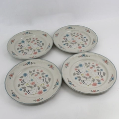 4 Action Industries Country Classics Stoneware Dinner Plates Geese & Flowers