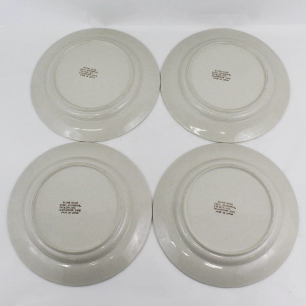4 Action Industries Country Classics Stoneware Dinner Plates Geese & Flowers
