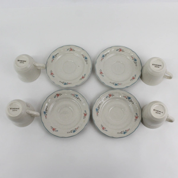 4 Country Classics by Action 1988 Goose Floral Cup & Saucer Sets  Japan