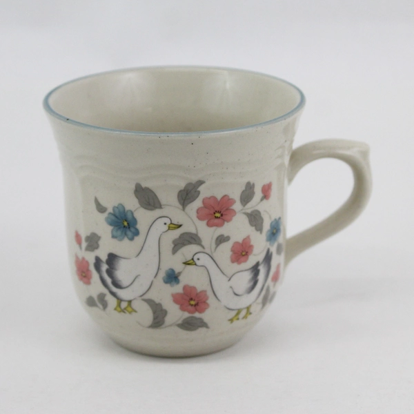 4 Country Classics by Action 1988 Goose Floral Cup & Saucer Sets  Japan