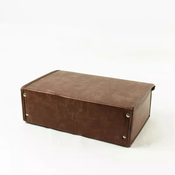 Brown Cassette Tape Storage Case Holds 12 Tapes Organizer