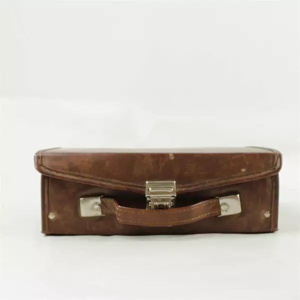 Brown Cassette Tape Storage Case Holds 12 Tapes Organizer