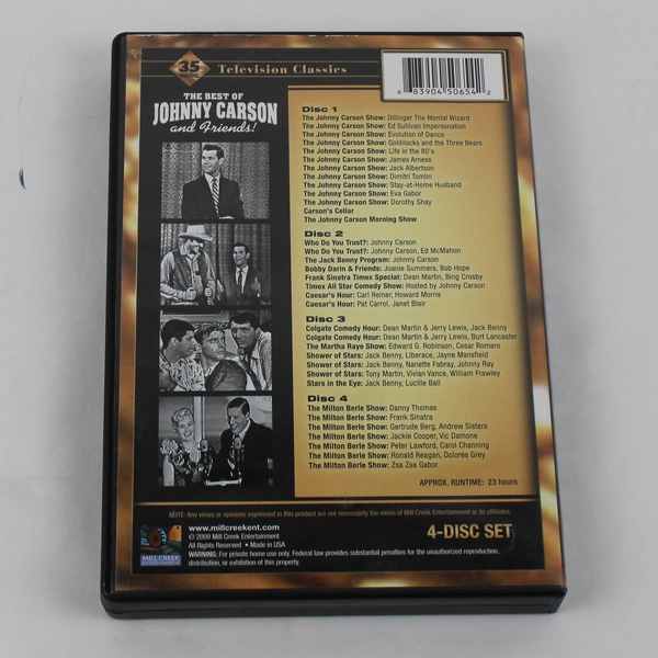 Best of Johnny Carson & Friends DVD 4 Disc Set 35 Episodes 2009