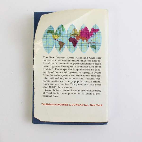 The New Grosset World Atlas and Gazetteer 1967 Pocket Size Hardcover DJ